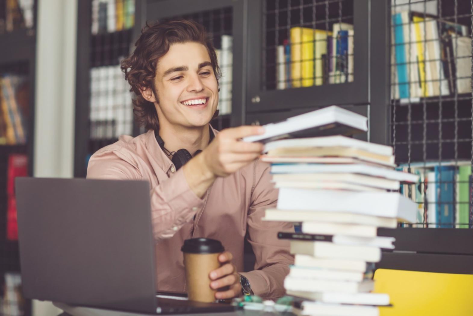 Modern office workspace with financial documents and technology